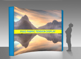 Tension Fabric Pop-Up Display Curved 4x3  (2.3m x 3m) 